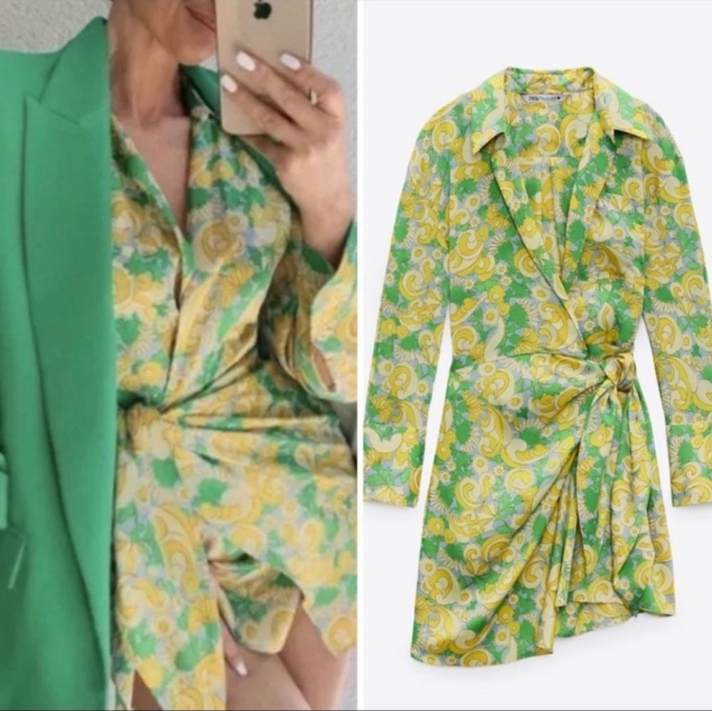 ZARA NWTs Bloggers Printed Dress - Picture 6 of 14